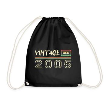 2005 Original 2005 Retro 2005 Birthday Gift - Drawstring Bag - black - Front