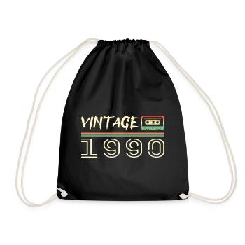 1990 Original 1990 Retro 1990 Geburtstagsgeschenk - Turnbeutel - Schwarz - Vorne