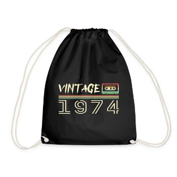 1974 Original 1974 Retro 1974 Geburtstagsgeschenk - Turnbeutel - Schwarz - Vorne
