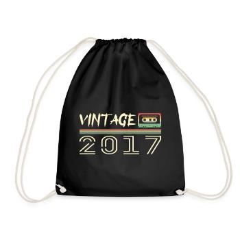 2017 Original 2017 Retro Birthday Gift 2017 - Drawstring Bag - black - Front
