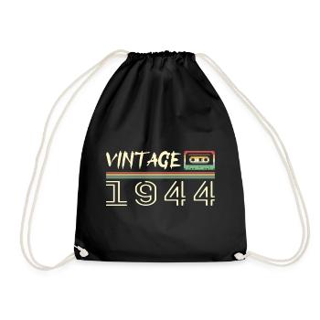 1944 Original 1944 Retro 1944 Geburtstagsgeschenk - Turnbeutel - Schwarz - Vorne