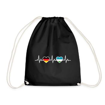 Ouzbékistan Allemagne Battement de cœur Drapeau Ouzbek - Sac de sport léger - noir - Devant