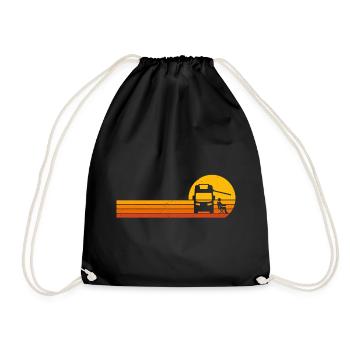 Camper Sunrise camping t-shirt camper - Drawstring Bag - black - Front