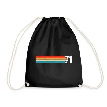 Retro 1971 t-shirt 71 vintage 1971 - Drawstring Bag - black - Front