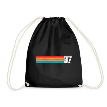 Retro 1997 t-shirt 97 vintage 1997 - Drawstring Bag - black - Front