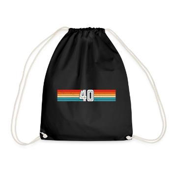 40 years retro 40th birthday - Drawstring Bag - black - Front