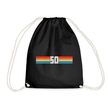 50 years retro 50th birthday - Drawstring Bag - black - Front