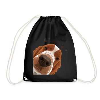 Curieux Welsh Springer Spaniel chien - Sac de sport léger - noir - Devant