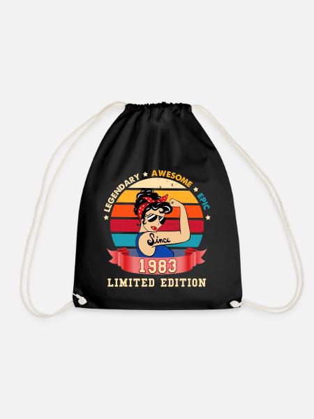 Femme Rétro Anniversaire Vintage 1983 Edition - Sac de sport léger - noir