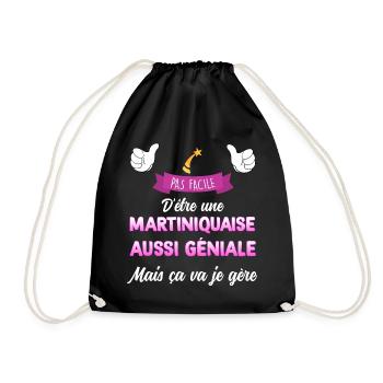 Martiniquaise Géniale Citation HUmour - Sac de sport léger - noir - Devant