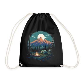 Forest Nature Trekking Adventure - Drawstring Bag - black - Front