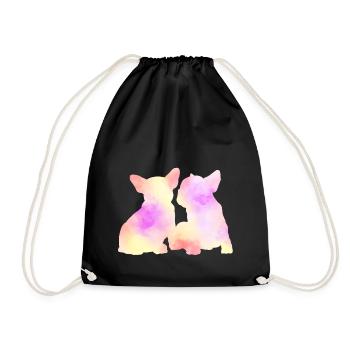 French Bulldog - Turnbeutel - Schwarz - Vorne