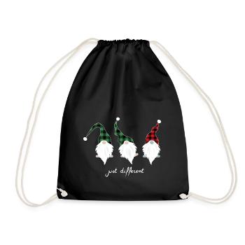 Anti Weihnachten Gnom lustige Wichtel Geschenk - Turnbeutel - Schwarz - Vorne