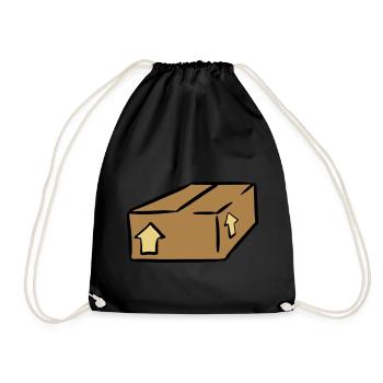 Paket Post Package Paquet - Drawstring Bag - black - Front