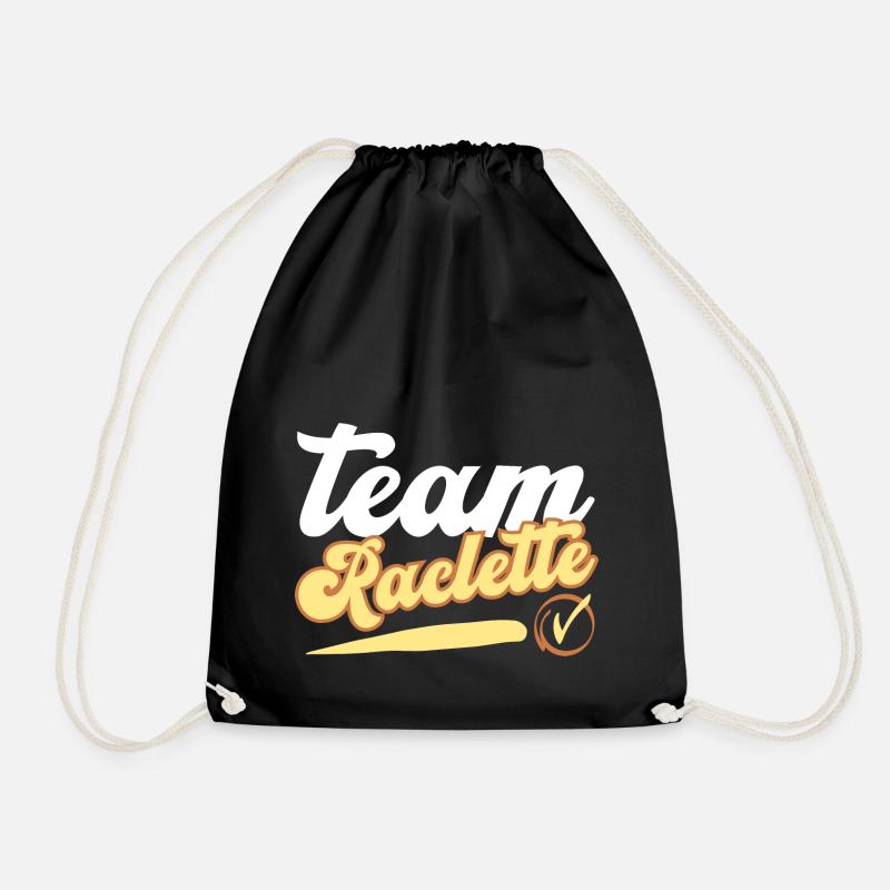 Team Raclette personalisierte Humor Geschenkidee - Turnbeutel - Schwarz