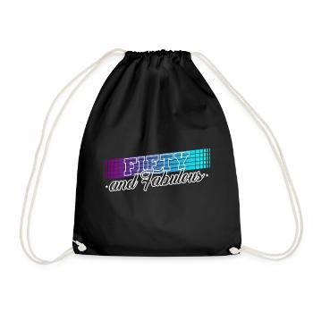 50th Birthday Gift Birthday Saying 50 Years - Drawstring Bag - black - Front
