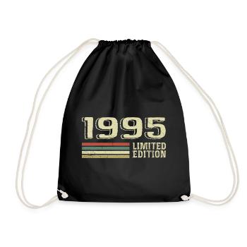 Born in 1995 Birthday 1995 Vintage 1995 - Drawstring Bag - black - Front