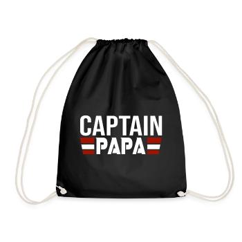 Dad captain dad gift Christmas birthday - Drawstring Bag - black - Front
