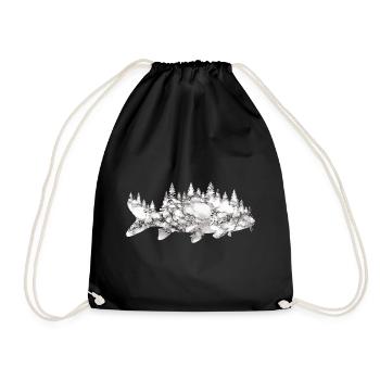 angling - Drawstring Bag - black - Front