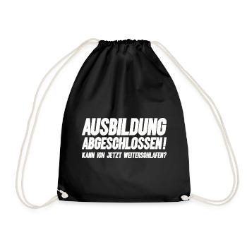 Lustig! 🤪 Ausbildung abgeschlossen... - Turnbeutel - Schwarz - Vorne