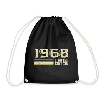 Jahrgang 1968 Geburtstag 1968 Jahrgang 1968 - Turnbeutel - Schwarz - Vorne