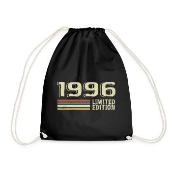 Born in 1996 Birthday 1996 Vintage 1996 - Drawstring Bag - black - Front