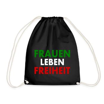 Frauen leben freiheit - Turnbeutel - Schwarz - Vorne