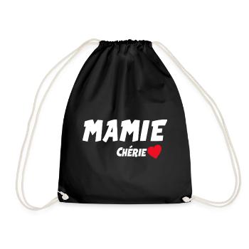 Mamie chérie Cadeau Grand-Mère Citation Famille - Sac de sport léger - noir - Devant