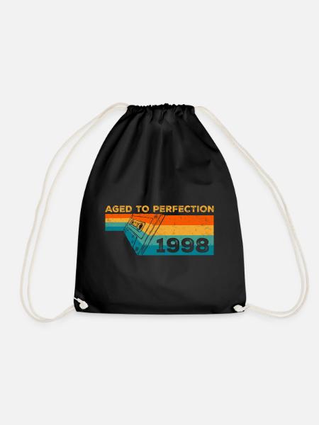 Jahrgang 1998 - 1998 Retro Geburtstagsgeschenk - Turnbeutel - Schwarz