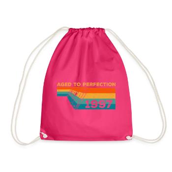 Jahrgang 1997 - 1997 Retro Geburtstagsgeschenk - Turnbeutel - Fuchsia - Vorne