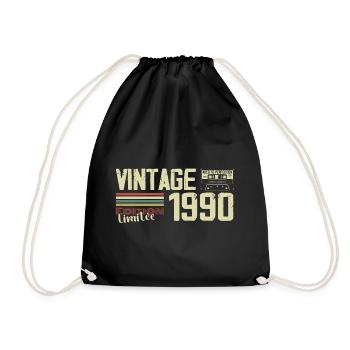 1990 Vintage Rétro Cadeau D'anniversaire 1990 - Sac de sport léger - noir - Devant