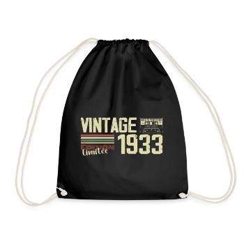 1933 Vintage Rétro Cadeau D'anniversaire 1933 - Sac de sport léger - noir - Devant