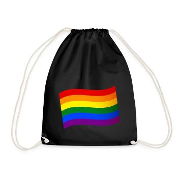 RAINBOW FLAG gay pride LGBT LGBTQ Liebe ist Liebe - Turnbeutel - Schwarz - Vorne