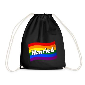 Gay Pride Verheiratet Schwule Person Verheiratet Schwules Paar - Turnbeutel - Schwarz - Vorne