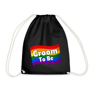 Gay Pride Groom To Be gay groom gay fiance LGBTQ - Drawstring Bag - black - Front