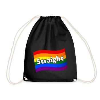 Gay Ally Straight Ally LGBTQ Ally rainbow flag - Drawstring Bag - black - Front