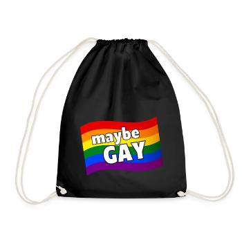 Vielleicht Gay vielleicht nicht schwule Regenbogenflagge LGBQ Pride - Turnbeutel - Schwarz - Vorne