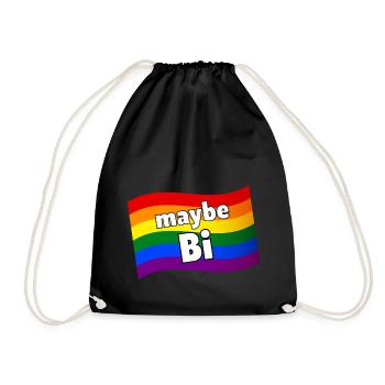 Vielleicht Bi Vielleicht Bisexuelle Regenbogenflagge LGBTQ Stolz - Turnbeutel - Schwarz - Vorne