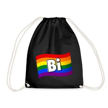 Bisexual Pride bi et fier drapeau arc-en-ciel LGBT - Sac de sport léger - noir - Devant