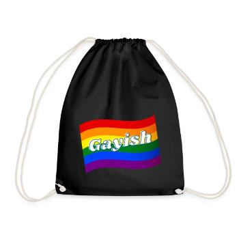 Gayish un peu gay un peu gay drapeau arc-en-ciel LGBTQ - Sac de sport léger - noir - Devant
