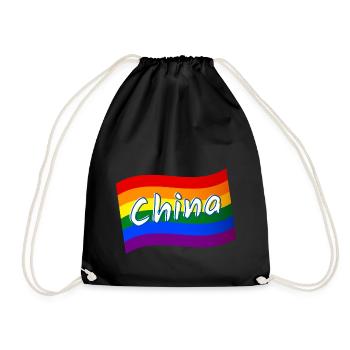 Gay Pride Chine Drapeau arc-en-ciel chinois LGBT LGBTQ pr - Sac de sport léger - noir - Devant