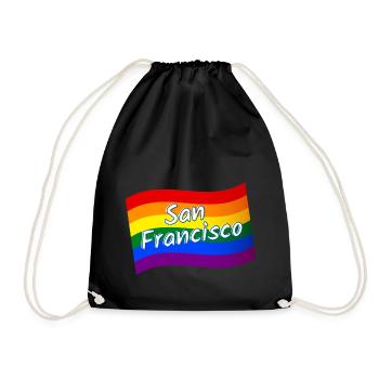 Gay Pride San Francisco drapeau arc-en-ciel LGBT LGBTQ - Sac de sport léger - noir - Devant