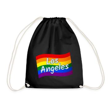 Gay Pride Los Angeles drapeau arc-en-ciel LGBT LGBTQ - Sac de sport léger - noir - Devant