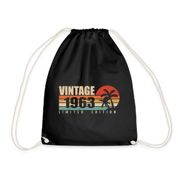 1963 Année d’anniversaire millésime original 1963 - Sac de sport léger - noir - Devant