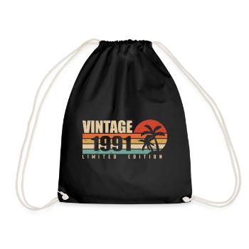 1991 Année d’anniversaire millésime original 1991 - Sac de sport léger - noir - Devant