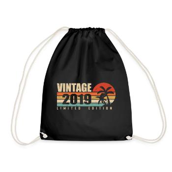 2019 Original vintage anniversary year 2019 - Drawstring Bag - black - Front