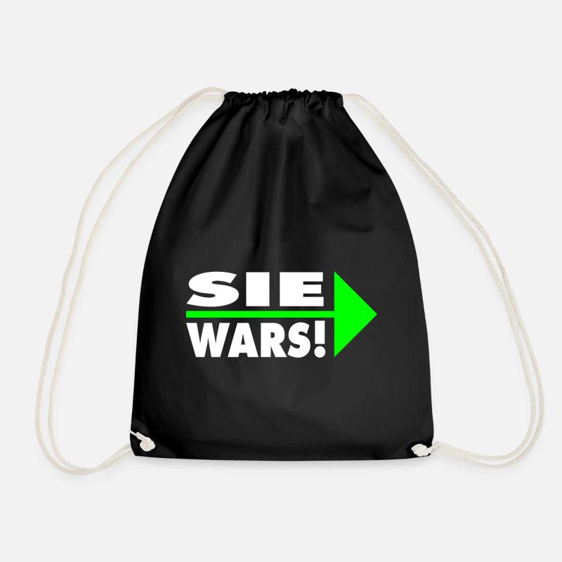 Sie wars! Partner- oder Partyshirt - Turnbeutel - Schwarz