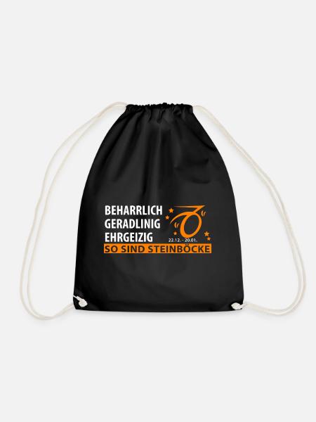 Sternzeichen Steinbock - Eigenschaften - Turnbeutel - Schwarz