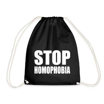 Stop homophobia - Turnbeutel - Schwarz - Vorne