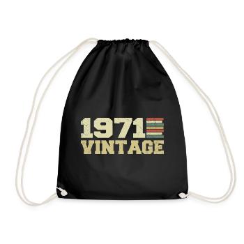 1971 Birthday Gift 1971 Vintage 1971 Gift - Drawstring Bag - black - Front